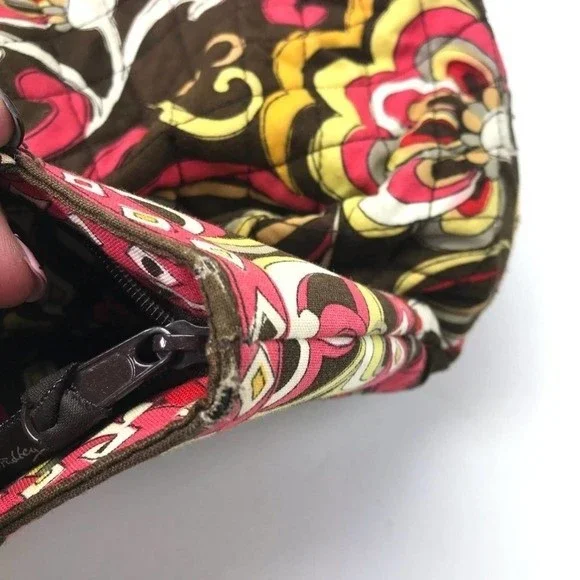 Vera Bradley MORGAN Tote in Retired Puccini Print Quilted Brown Red Orange RARE - Picture 4 of 8